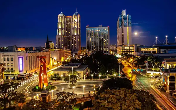 Downtown San Antonio, Texas at night