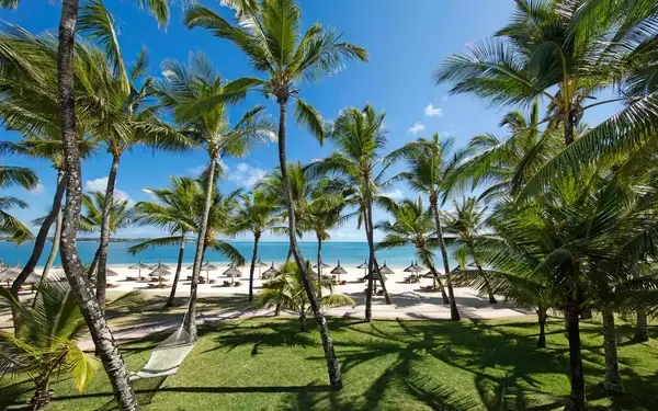 the One & Only Le Saint Geran resort beach, in Mauritius