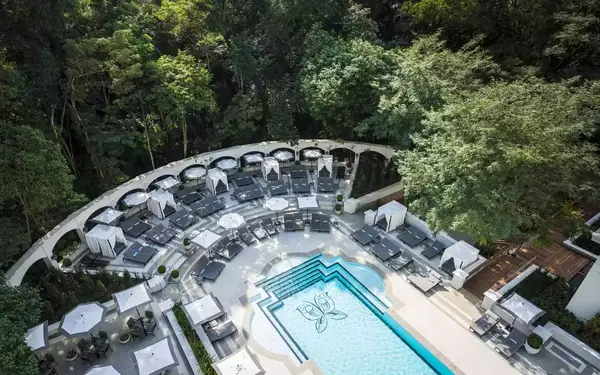 Palacio Tangara hotel pool, in Sao Paulo, Brazil