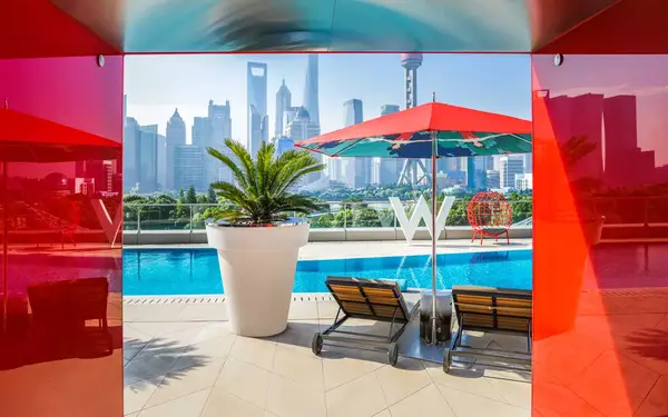 Pool view at the new W Hotel, in Shanghai, China