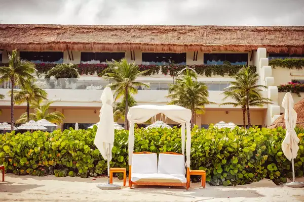 Beach chairs in Riviera Maya