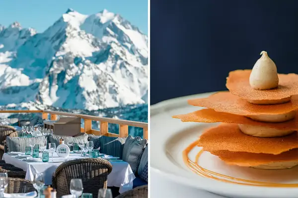 Outdoor dining in Courchevel