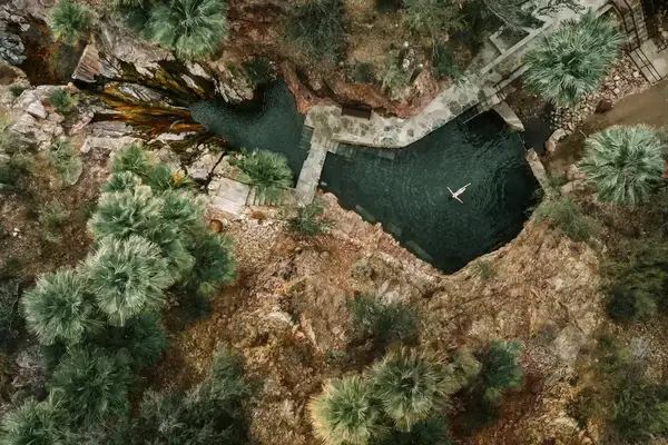 Aerial view of swimming hole