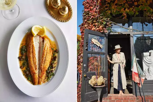 Scenes from the Catskills, including Dover Sole at Kenos Hall, and Juliette Hermant at her shop in Narrowsburg