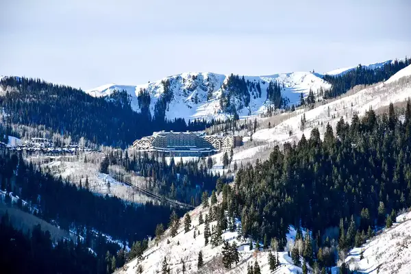 View of Deer Valley resort in Park City ski area 