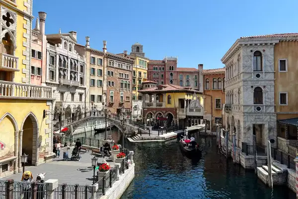 Canal and plaza in Disney tokyo