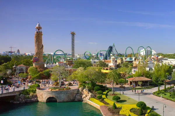 Panoramic view of Islands of Adventure at Universal Studios Orlando