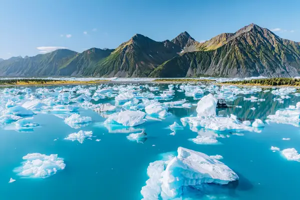 Icebergs off the coast of Alaska