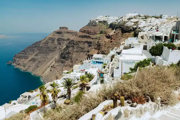 White buildings on the coast of Santorini