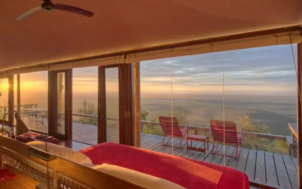 Elevated views of the Great Rift Valley from Angama Mara, Kenya