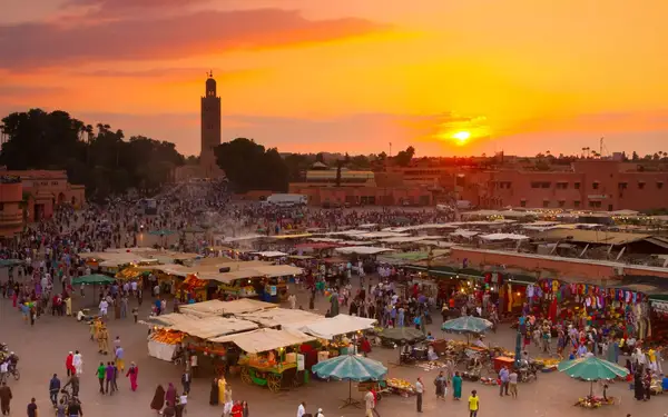 Marrakesh, Morocco, at sunset