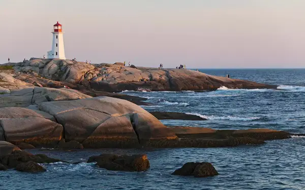 A seaside lighthouse in Nova Scotia, Canada
