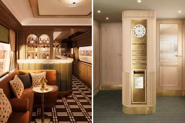Observation Car bar and the Embarkation Lobby on the Britannic Explorer
