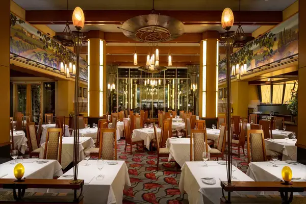 Interior dining room at Napa Rose