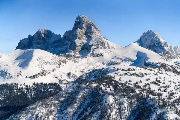 A snowy mountain top in Wyoming