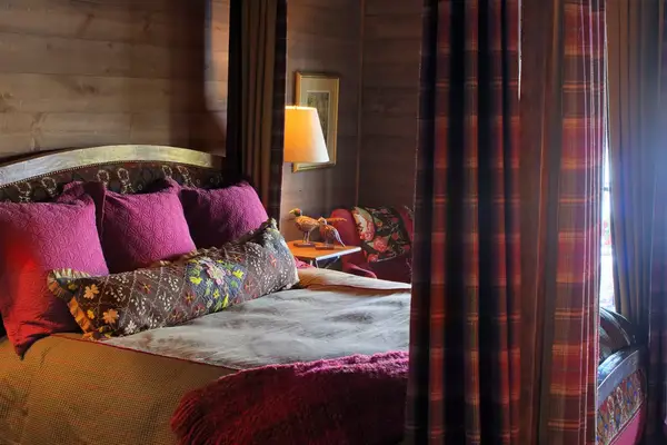 A guest room at Lake Placid Lodge