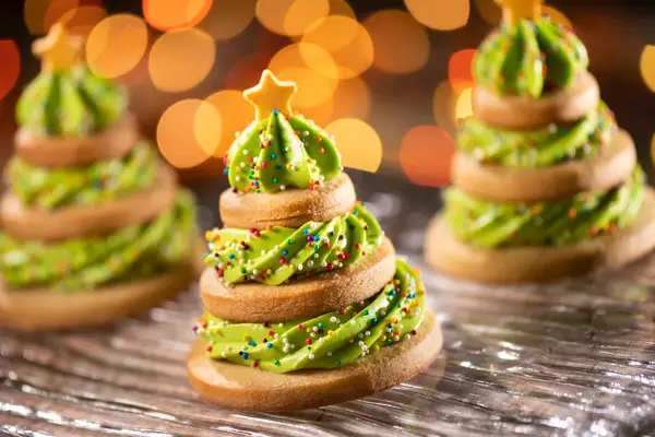 Christmas Cookies in the shape of a Christmas tree