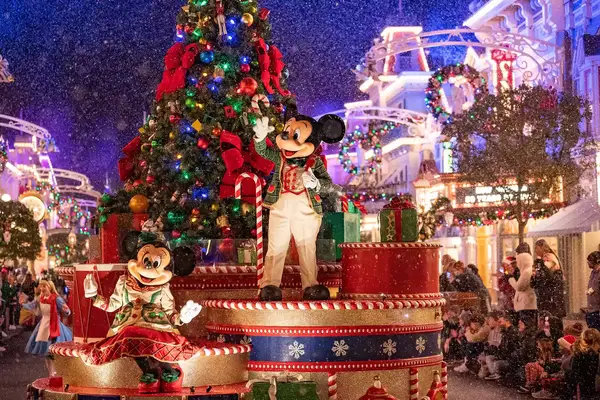 Mickey in a christmas parade