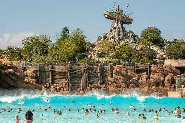 People swimming at Typhoon Lagoon at Disney World