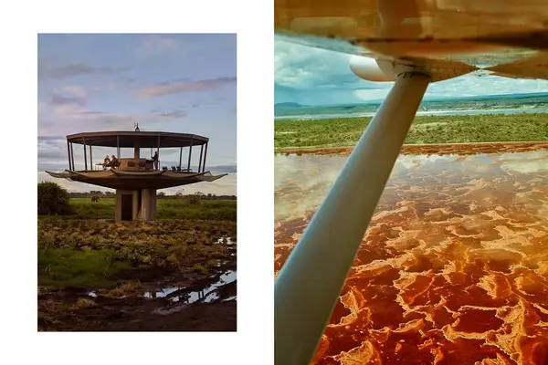 observation deck and plane in kenya