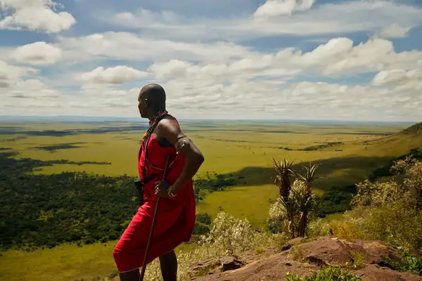 maasai guide at agama, kenya