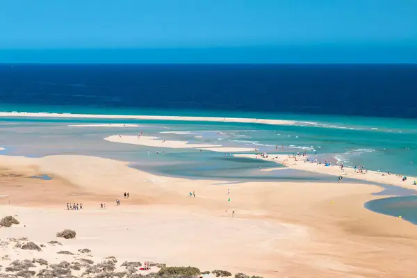 The famous lagoon in Risco El Paso at Playas de Sotavento, Fuerteventura