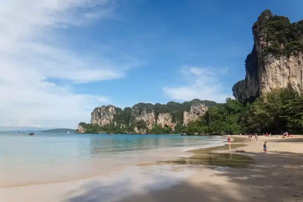 Tall limestone cliffs at Railay Beach