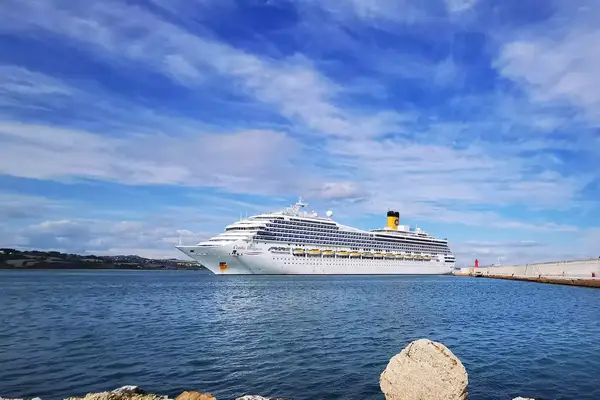 Cruise Ship Costa Magica Entering The Port Of Ancona
