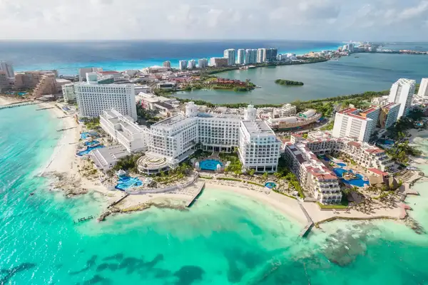 . Aerial panoramic view of allinclusive resorts