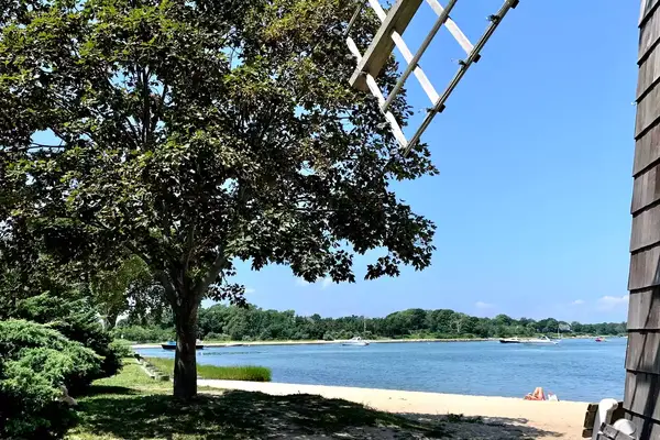 Looking past the famous Windmill to the small beach in Sag Harbor.