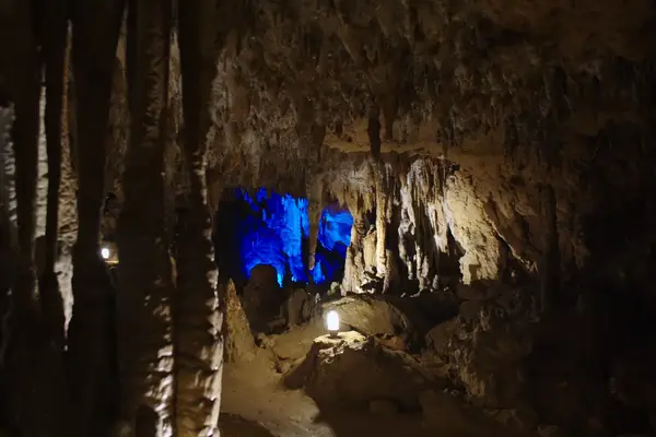 Cavern with blue light