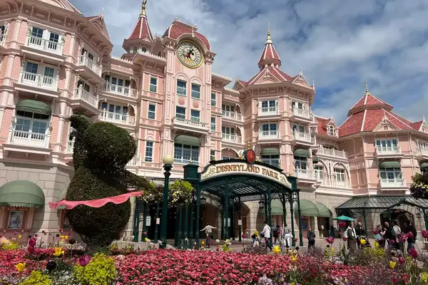 Pink entrance of Disneyland Paris