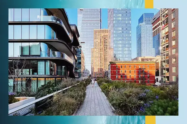 People walk along the Chelsea High Line in New York City