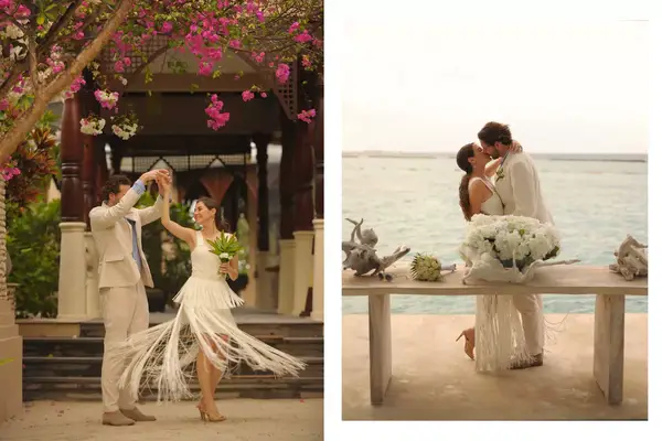 Marriage ceremony during elopement in the Maldives
