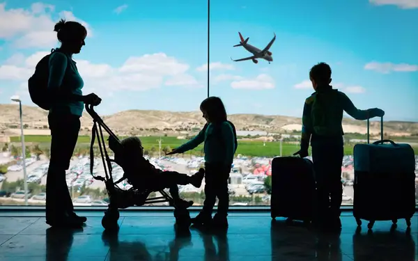 Family at airport