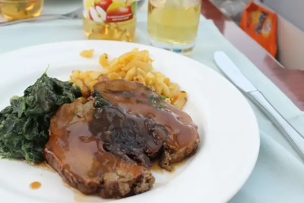 The portrait of the food in Glacier Express