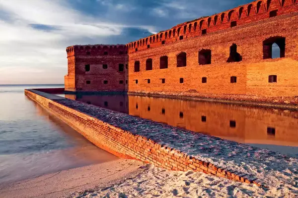 Moat wall of Fort Jefferson in Dry Tortugas National Park