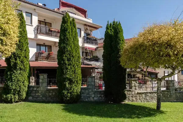 Exterior of the Jovanovic Guest House in Ohrid, North Macedonia