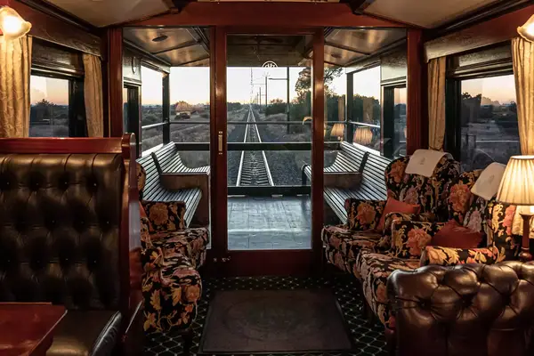The observation car on board the Rovos Rail in Africa 