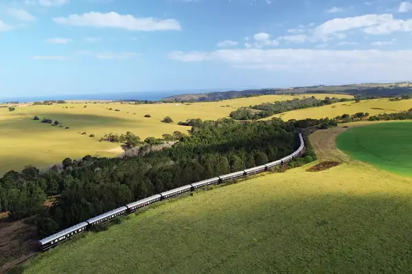 Aerial view of the Rovos Rail in Africa 