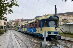 Exterior of the train that went from Baden bei Wien to Vienna