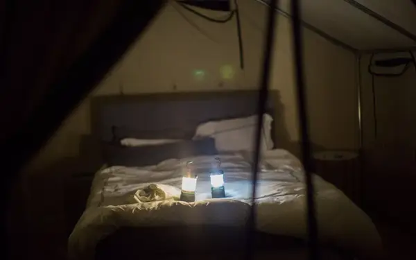 Terra Glamping Tent at Night