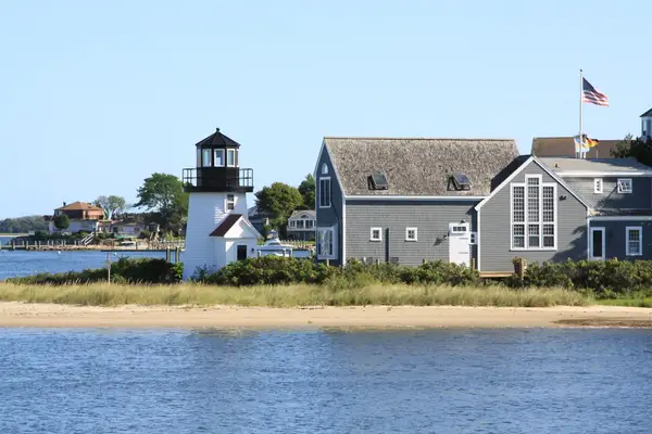 Small lighthouse on the shore