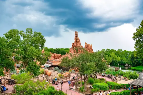 Artificial mountain for roller-coaster ride in Walt Disney World
