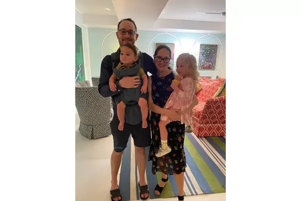 A family photo at the Malliouhana Hotel in Anguilla which required transferring through 3 airports, multiple covid tests, a period of quarantine upon arrival