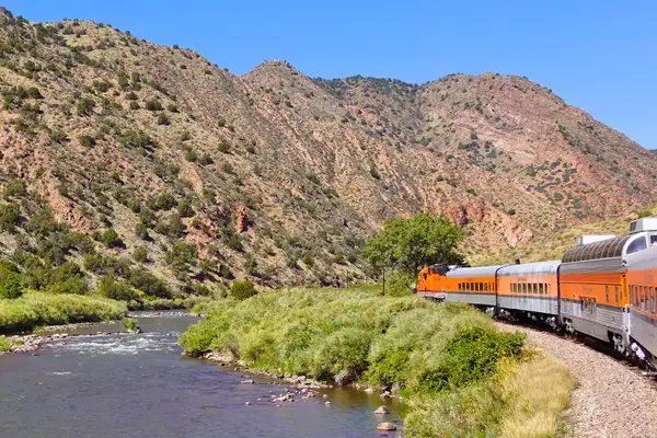 The Royal Gorge Route Railroad prepares to depart the station in Canon City 