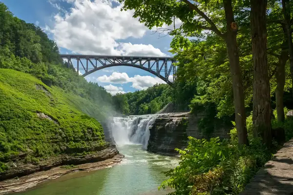 Letchworth State Park on a sun filled spring day.