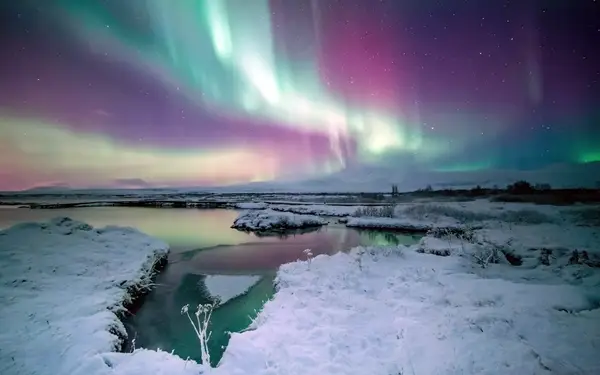 Northern Lights at the Thingvellir National Park in Iceland
