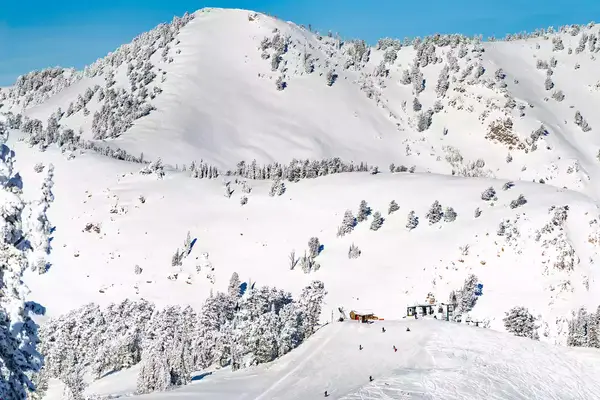 Snow covered Powder Mountain in Utah