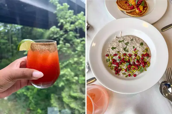 drinks and food on board Rocky Mountaineer